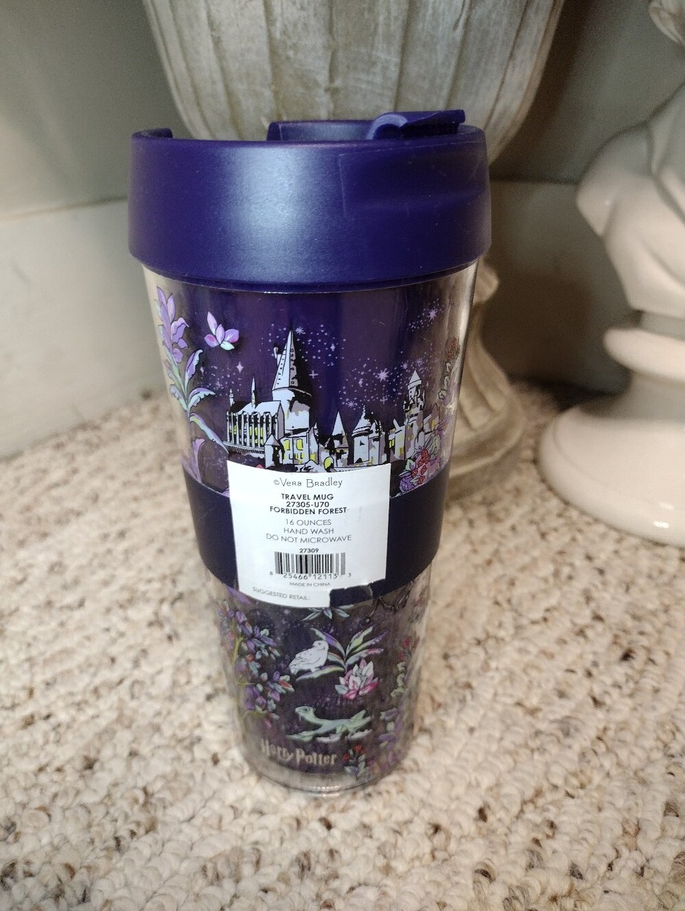 Vera Bradley x Harry Potter "Forbidden Forest" Purple/Multi Plastic Travel Mug - Picture 3 of 8